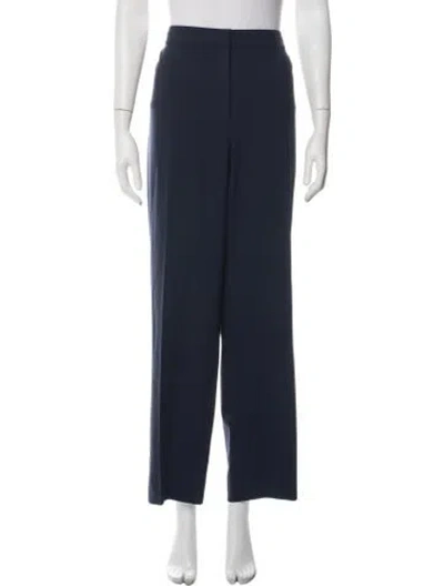 Pre-owned St. John Caviar Wool Wide Leg Pants In Blue