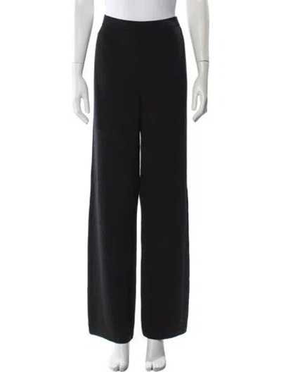 Pre-owned St. John Caviar Wool Wide Leg Pants In Gray