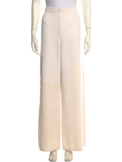 Pre-owned St. John Caviar Wool Wide Leg Pants In Neutral