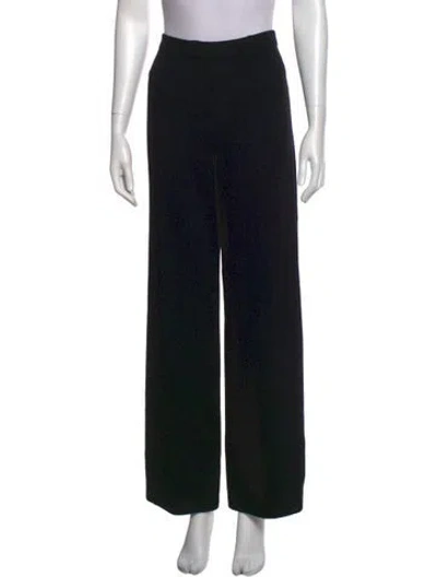 Pre-owned St. John Caviar Wool Wide Leg Pants W/ Tags In Black