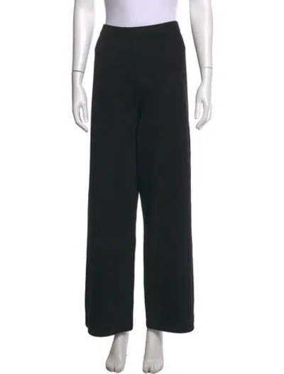 Pre-owned St. John Caviar Wool Wide Leg Pants W/ Tags In Black