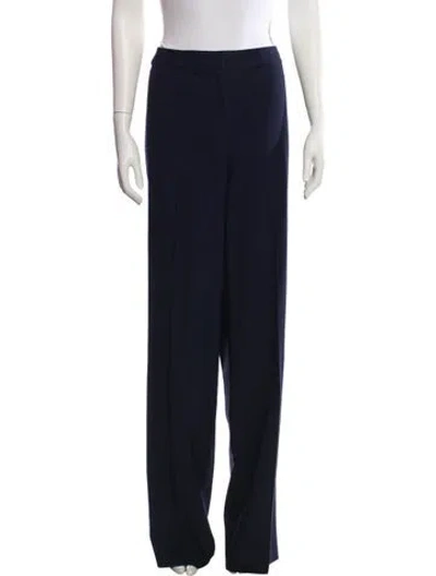 Pre-owned St. John Caviar Wool Wide Leg Pants W/ Tags In Blue