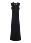 St John Chain Detail Milano Knit Gown In Black