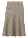St John St. John Collection Prince Of Wales Plaid Midi Skirt In Gray