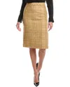 St John St. John Check Tweed Wool-blend Skirt In Brown