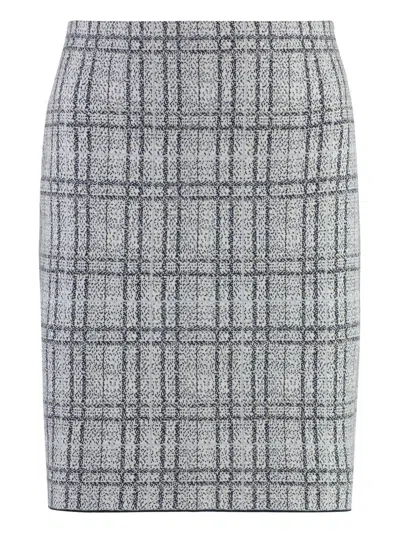 ST JOHN CHECKED PENCIL SKIRT