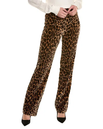 St John Cheetah Velour Pant In Brown