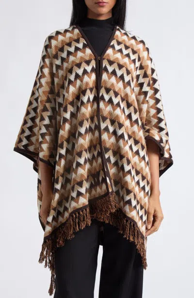 St John St. John Chevron Cape In Brown