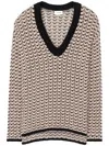 St John Women's Long Cotton-blend V-neck Sweater In White