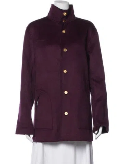 Pre-owned St John Coat In Purple