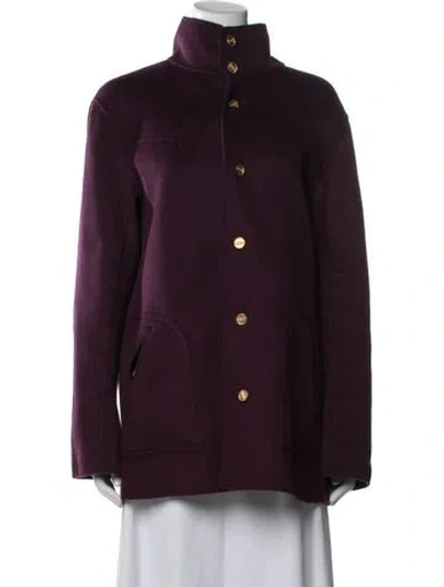 Pre-owned St John Coat In Purple