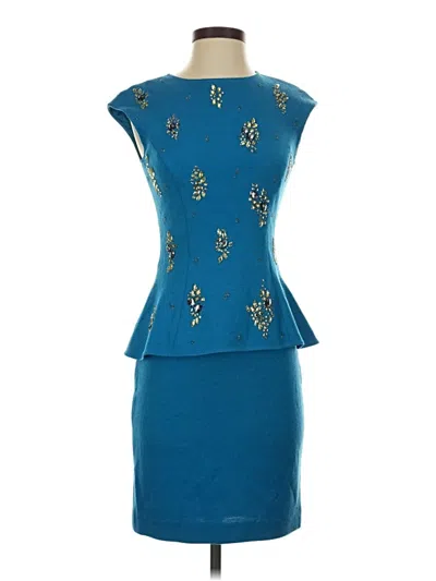 Pre-owned St John Cocktail Dress In Blue