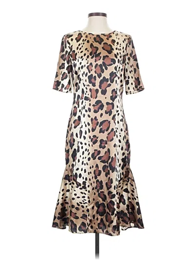 Pre-owned St John Cocktail Dress In Brown