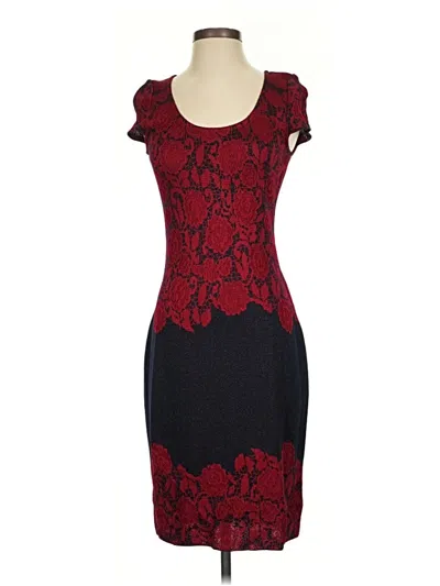 Pre-owned St John Cocktail Dress In Burgundy