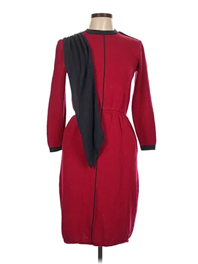 Pre-owned St John Cocktail Dress In Red