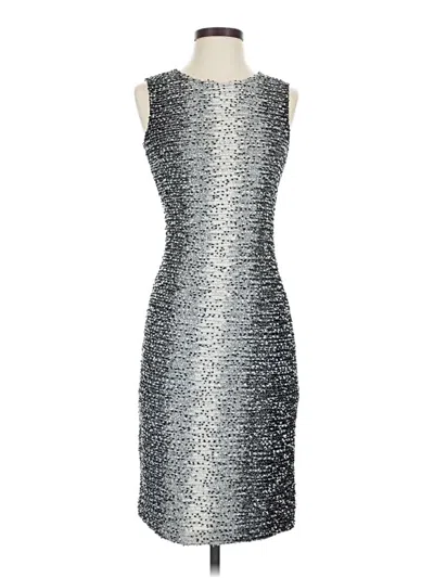 Pre-owned St John Cocktail Dress In Silver