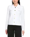 St John St. John Collared Boxy Knit Jacket In White
