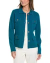 St John St. John Collared Jacket In Blue