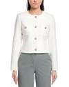 St John St. John Collarless Boxy Jacket In White