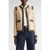 St John St. John Collection Basket Texture Knit Jacket In Flax