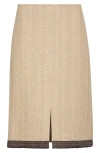 St John St. John Collection Basket Texture Knit Skirt In Flax