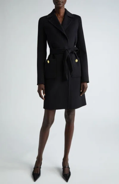 St John St. John Collection Belted Wool & Cashmere Coat In Black