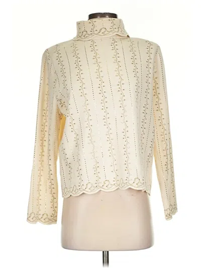 Pre-owned St. John Collection By Marie Gray 3/4 Sleeve Blouse In White