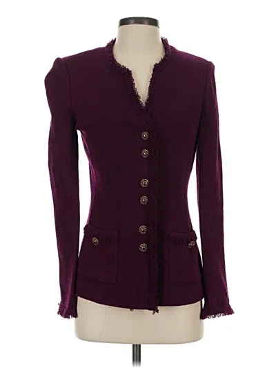 Pre-owned St. John Collection By Marie Gray Blazer Jacket In Burgundy