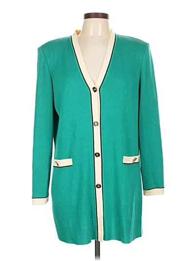 Pre-owned St. John Collection By Marie Gray Cardigan Sweater In Blue