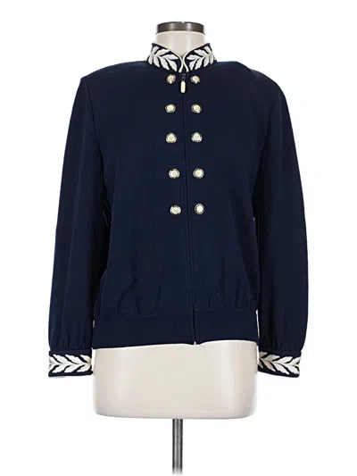 Pre-owned St. John Collection By Marie Gray Cardigan Sweater In Blue