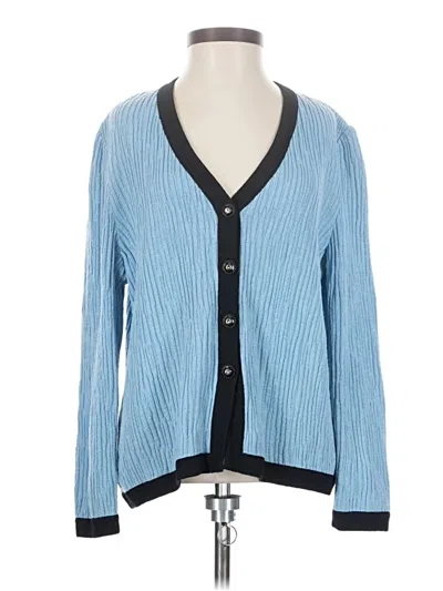 Pre-owned St. John Collection By Marie Gray Cardigan Sweater In Blue