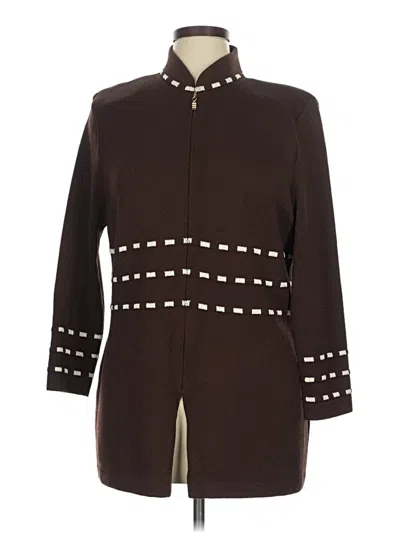 Pre-owned St. John Collection By Marie Gray Cardigan Sweater In Brown