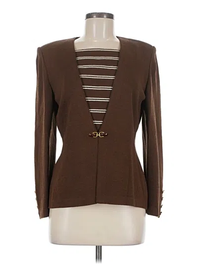 Pre-owned St. John Collection By Marie Gray Cardigan Sweater In Brown