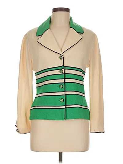 Pre-owned St. John Collection By Marie Gray Cardigan Sweater In Green