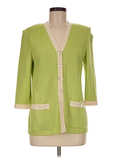 Pre-owned St. John Collection By Marie Gray Cardigan Sweater In Green