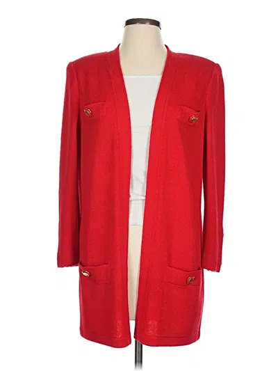 Pre-owned St. John Collection By Marie Gray Cardigan Sweater In Red