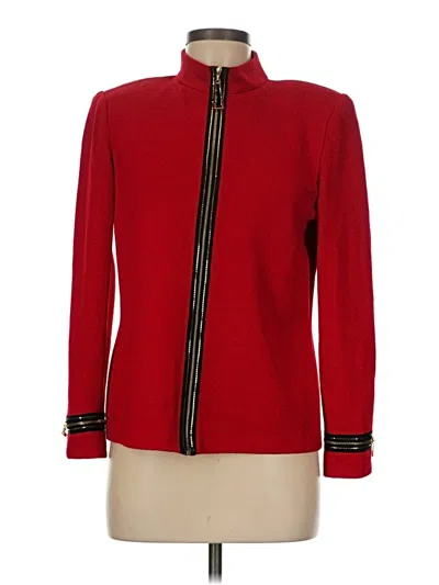 Pre-owned St. John Collection By Marie Gray Cardigan Sweater In Red