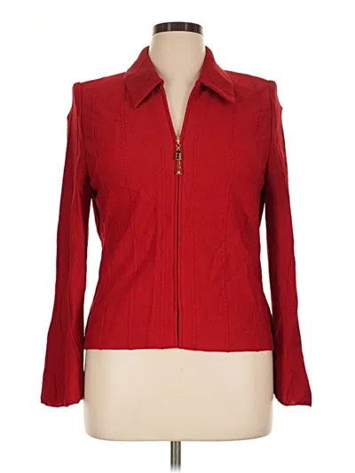 Pre-owned St. John Collection By Marie Gray Cardigan Sweater In Red