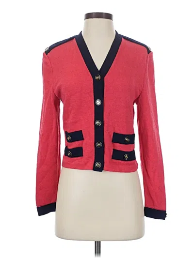 Pre-owned St. John Collection By Marie Gray Cardigan Sweater In Red