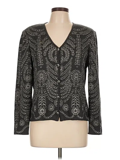 Pre-owned St. John Collection By Marie Gray Cardigan Sweater In Silver