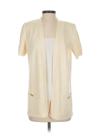 Pre-owned St. John Collection By Marie Gray Cardigan Sweater In White