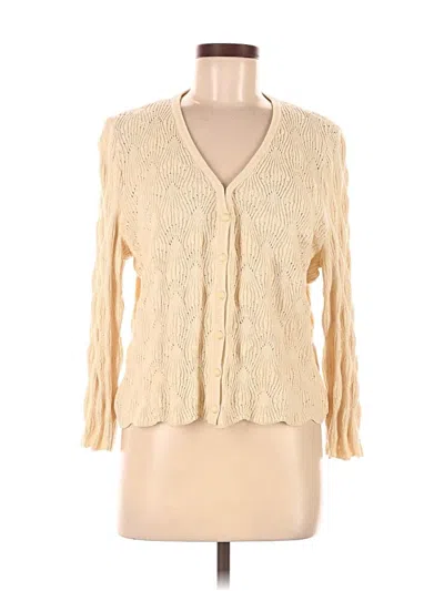 Pre-owned St. John Collection By Marie Gray Cardigan Sweater In White