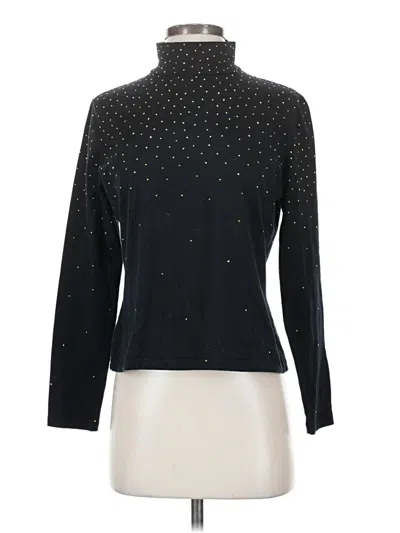 Pre-owned St. John Collection By Marie Gray Long Sleeve Top Black Turtleneck Tops