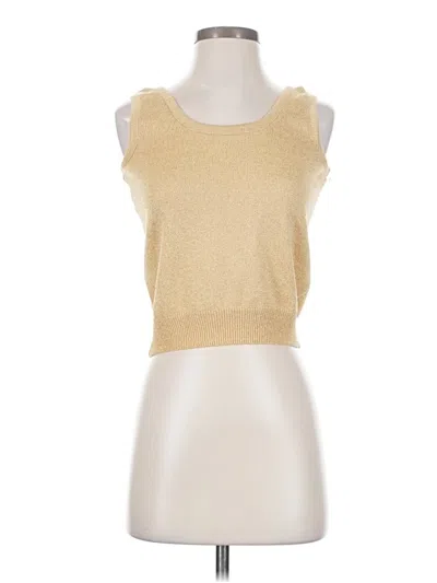 Pre-owned St. John Collection By Marie Gray Sleeveless T-shirt In Gold