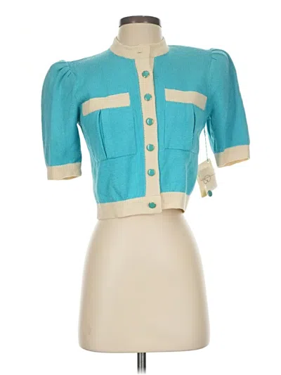 Pre-owned St. John Collection By Marie Gray St. John By Marie Gray Wool Cardigan Sweater In Teal