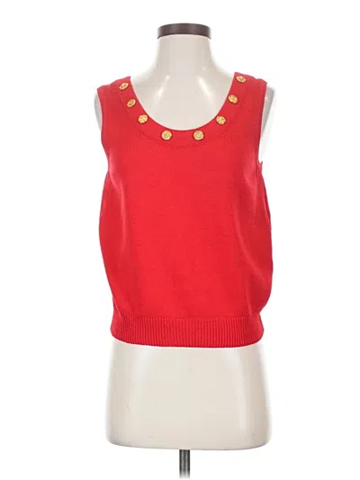 Pre-owned St. John Collection By Marie Gray Sweater Vest In Red