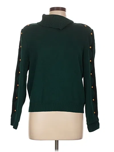 Pre-owned St. John Collection By Marie Gray Turtleneck Sweater In Green