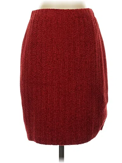 Pre-owned St. John Collection By Marie Gray Wool Skirt In Burgundy
