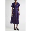 St John Christy Dress In Fil Coupe In Purple