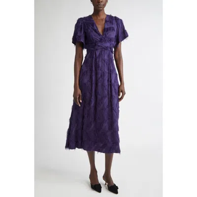 ST JOHN ST. JOHN COLLECTION CHRISTY GEOMETRIC FIL COUPÉ FAUX WRAP DRESS